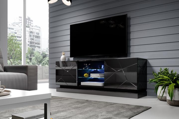 Actual product image Cama QIU 160 CZARNY TV Stand & Entertainment Center 4 Shelves