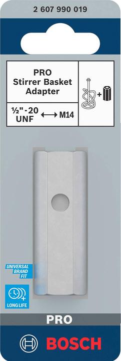 Image du produit Bosch Professional Zubehör Adaptateur PRO Stirrer Basket, M14 vers 1/2"-20 UNF femelle
