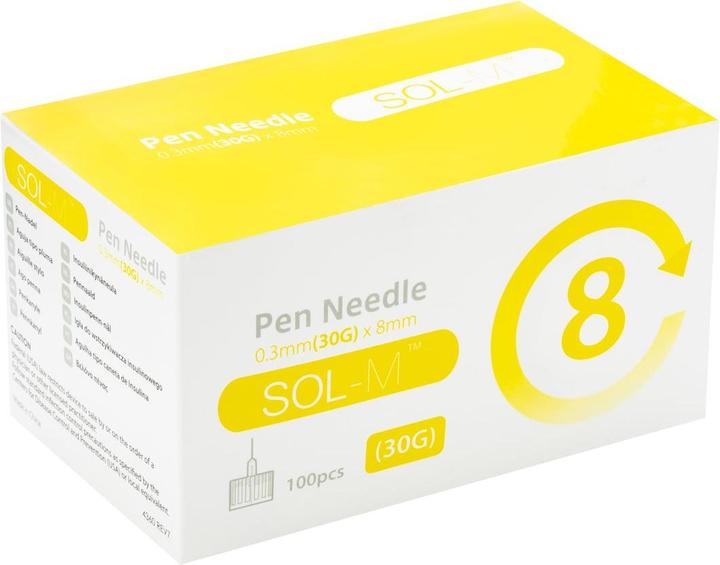 Sol-m Pen Nadel 30G 0.3mmx8mm 100 Stk (Pen Nadeln + Einmalkanülen)
