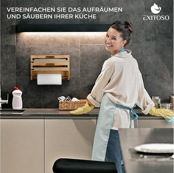 Produktbild Exitoso 3 in 1 Küchenrollenhalter Braun