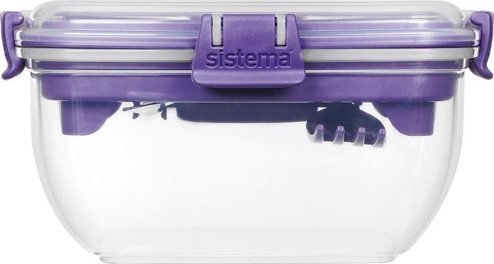 Actual product image Sistema Salad box to go with cutlery 1,1 l 16,5x16,5x8,5cm assorted colors