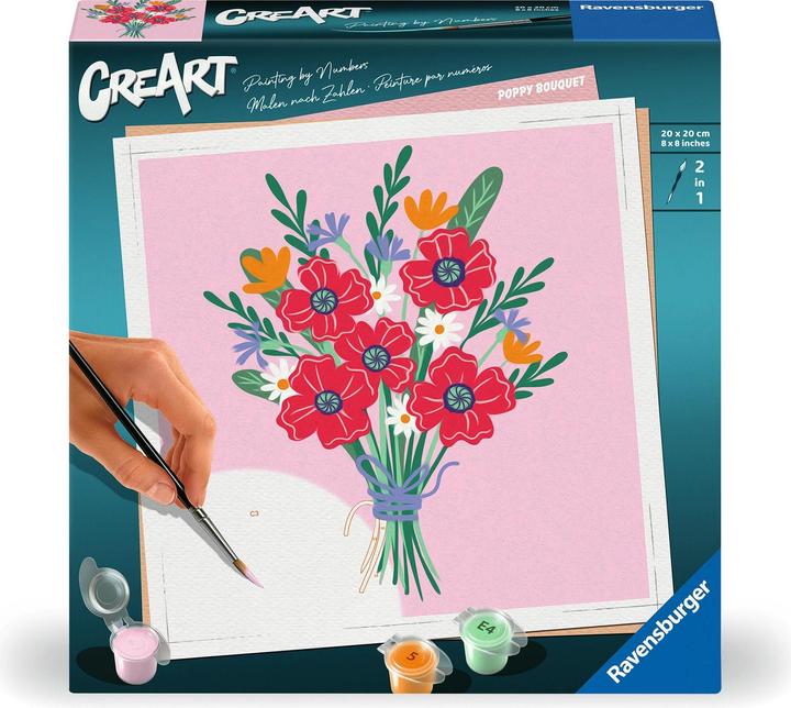 Produktbild Ravensburger CreArt - Malen nach Zahlen 25519 - Mohnblumenstrauss - ab 12 Jahren