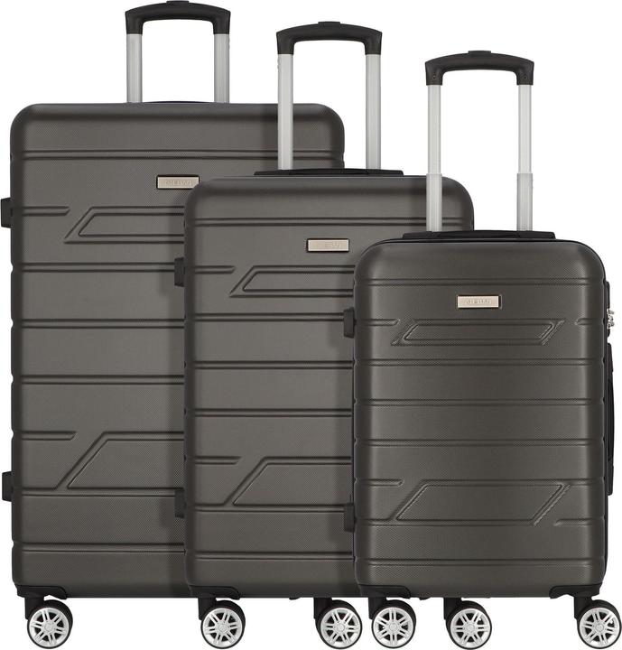 Nowi Bergamo 4 Rollen Kofferset 3-teilig (175 l, XL (ab 115l))