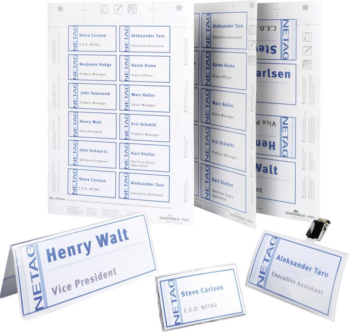 Actual product image Durable Badgemaker insert labels for name tags