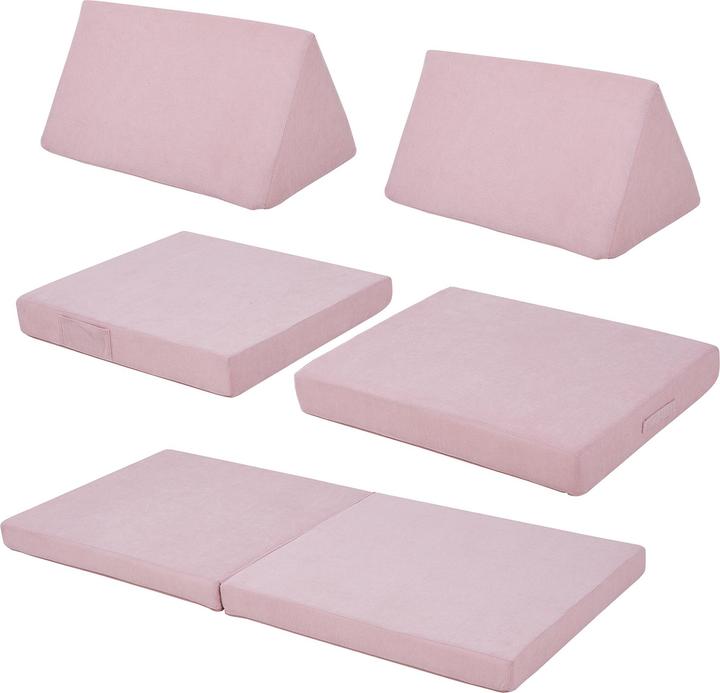 En.Casa Spielsofa Norhulta 5-tlg. 150x66x46 cm Cord Rosa (Kindersofa)