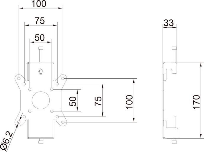 Image du produit Multibrackets Support fixe VESA 75x75-100x100, pour système Pro