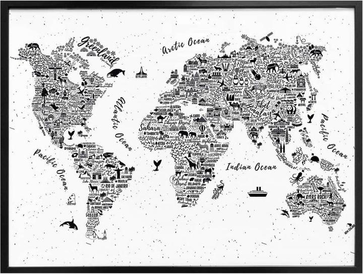 Immagine prodotto Trenddeko Mappa del mondo - Intorno al mondo (50 x 40 cm)