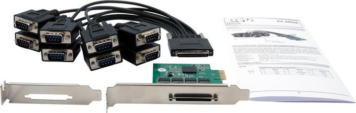 Immagine prodotto Exsys Scheda PCIe 8S RS-232 di GmbH, cavo Octopus (EXAR/MaxLinear)