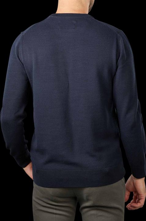 Actual product image Marc O'Polo Crew Neck Pullover Rib Structure Dark Navy (M)