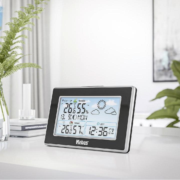 Image du produit Mebus Station météo numérique sans fil avec capteur radio et prévisions météorologiques