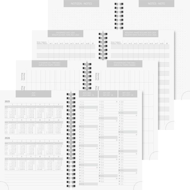 Produktbild Schlerkalender (2025/2026) 'Monochrome' (A5, Englisch, Niederländisch)