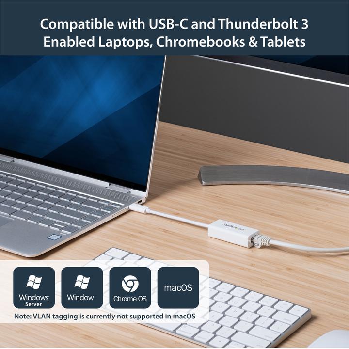 Image du produit StarTech Adaptateur USB-C vers Gigabit (USB-C, RJ45 Gigabit Ethernet (1x))