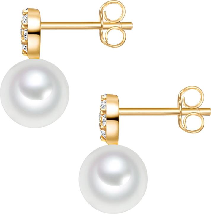 Image du produit Valero Pearls Femme argent sterling zirconium perle d'eau douce de culture or jaune - 32336 (Argent Sterling)