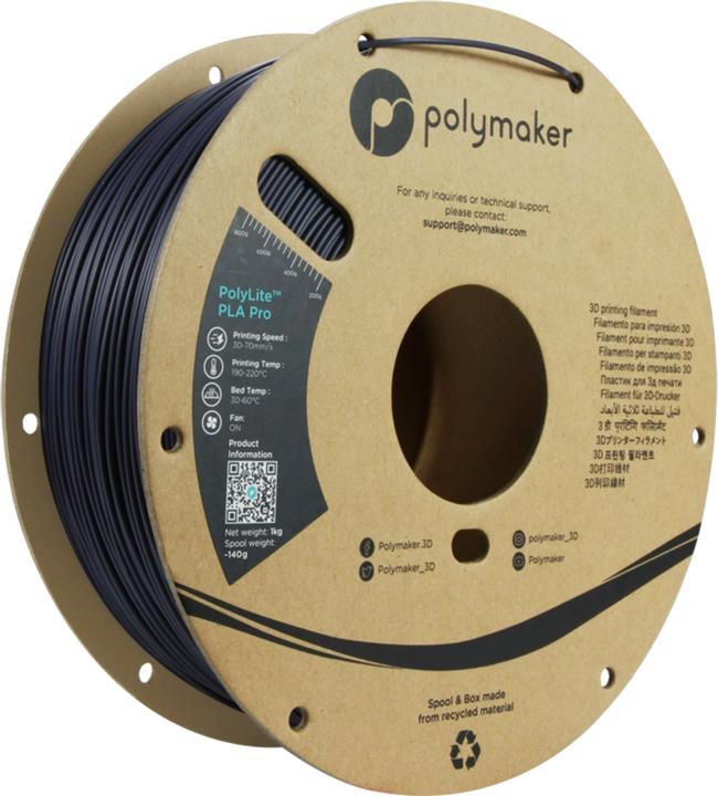 Produktbild Polymaker PolyLite PLA PRO Dunkel Lila 1,75 mm 1000 g (PLA-R, 1.75 mm, 1000 g, Violett)