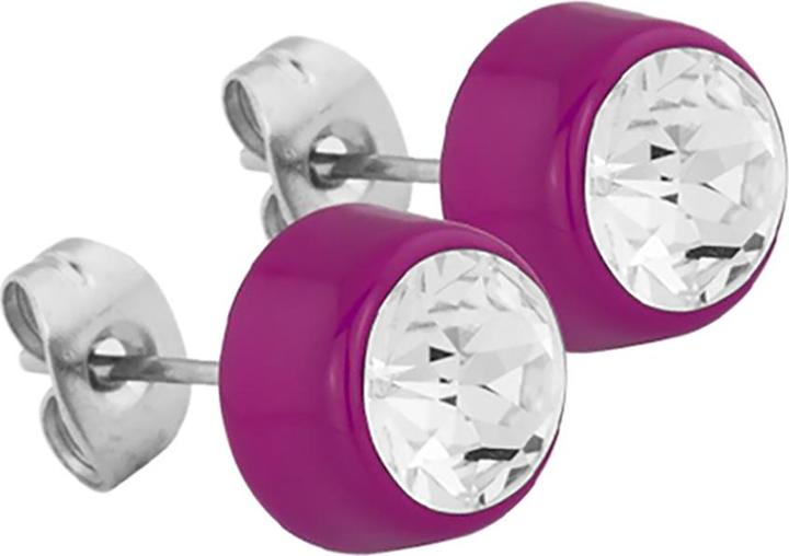 Star Piercing Ohrstecker violett mit Swarovski Kristall silber (Chirurgenstahl 316L, ohne Messing)