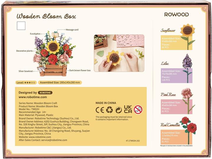 Produktbild Robotime Modellbausatz 'Wooden Bloom Box' (658 Teile)