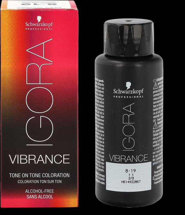 Actual product image Schwarzkopf Professional IGORA Vibrance Hair Tint NEW (8-19 Light blonde Cendré purple)