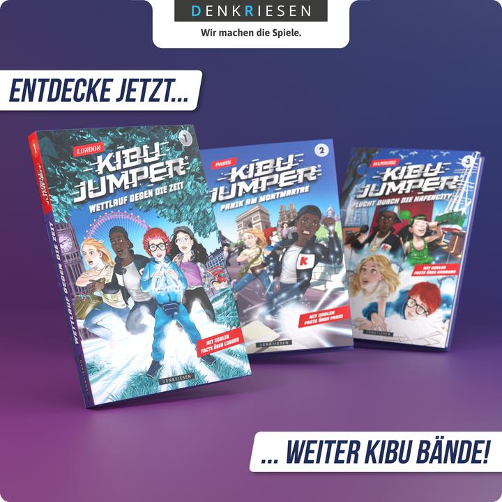 Actual product image DENKRIESEN - KIBU JUMPER - Hamburg - 'Flucht durch die Hafencity' | Band 3 (German, D&R DENKRIESEN GmbH, Maze Kahle, Leonie Jockusch, 2025)