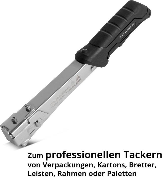 Produktbild Stahlwerk Hammertacker Schlagtacker Handtacker Klammergerät + 1000 Klammern