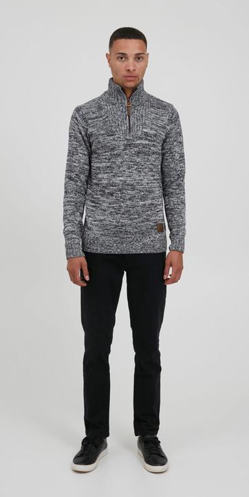 Image du produit Solid Philostrate Pull En Grosse Maille À Col Camionneur Pull-Over Pour Homme 100% Coton Avec Fermet (XXL)