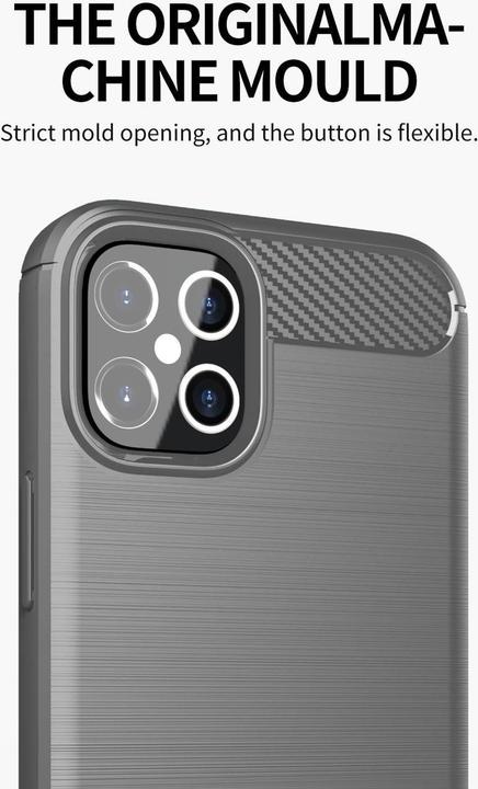 Produktbild Cadorabo TPU Ultra Slim carbon edelstahl Kombi Cover (Apple iPhone 12 Pro Max)