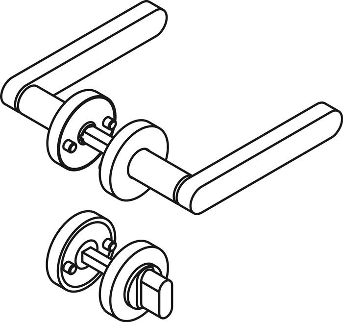 Actual product image Hewi Free-occupied set 270XAH02.130 Stainless steel round FBM DIN left / right D/D (Door set)