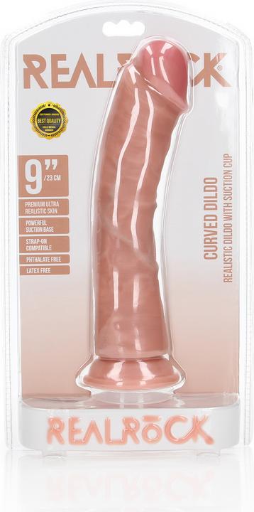 Actual product image RealRock Curved Realistic Dildo with Suction Cup - 9"/ 23 cm