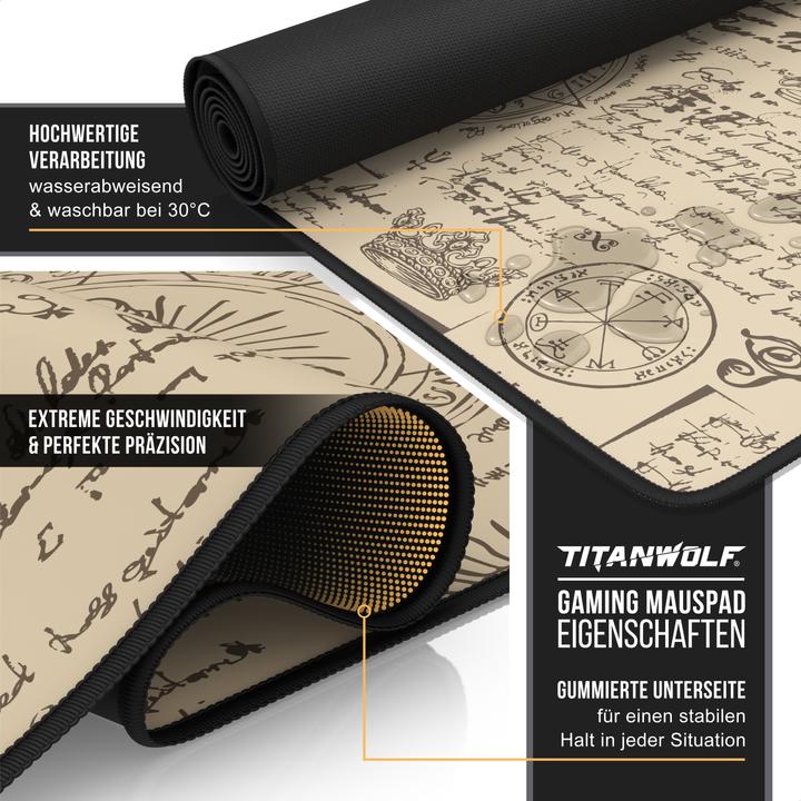 Actual product image Titanwolf Gaming mouse pad, XXXL speed mouse mat 1200 x 600 mm, speed & precision, Alchemy (XXL)