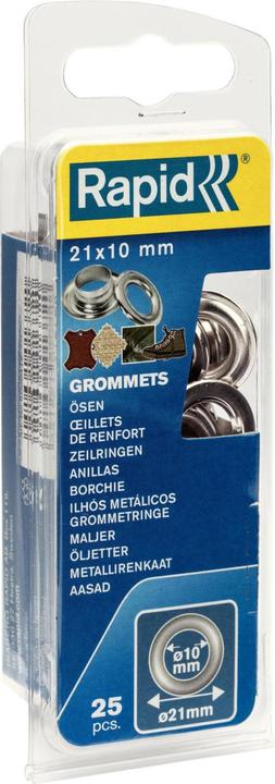Produktbild Rapid Ösen mit Ring 10x21mm 25 Stück + Einschlagwerkzeug