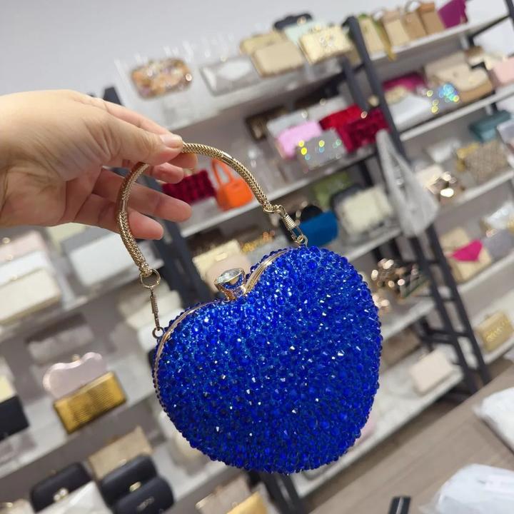 Image du produit Only-Bags.Store Luxus Diamant Inlay Herzform Kristall Handtasche Steine Umhängetasche