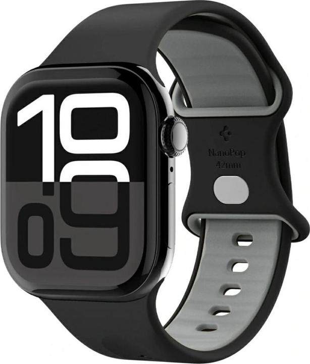 Actual product image Spigen - Nano Pop - Apple Watch 1/2/3/4/5/6/7/8/9/10/SE/SE 2 (38/40/41/42mm) - Black Sesame (Silicone, Plastic)
