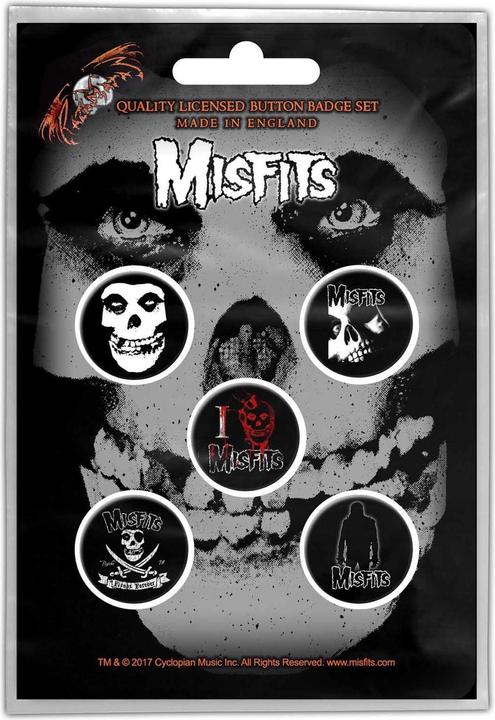 Misfits Totenkopf AnsteckerSet 5erPack Kunststoff Metall