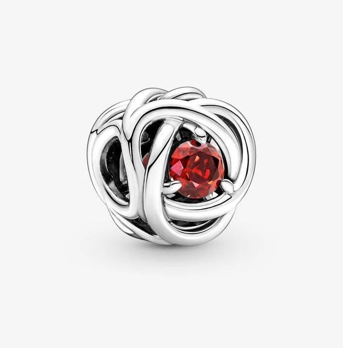 Produktbild Pandora Juli Geburtsstein Wahres Rot Ewigkeitskreis Charm (Sterling Silber 925)