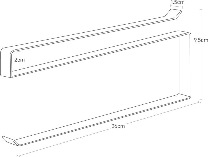 Actual product image Yamazaki TOWER under-shelf kitchen roll holder