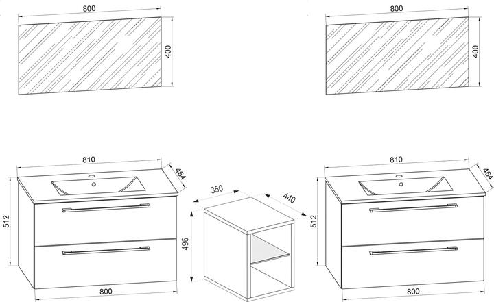 Image du produit VCM 3.pcs. double lavabo Badinos XXL