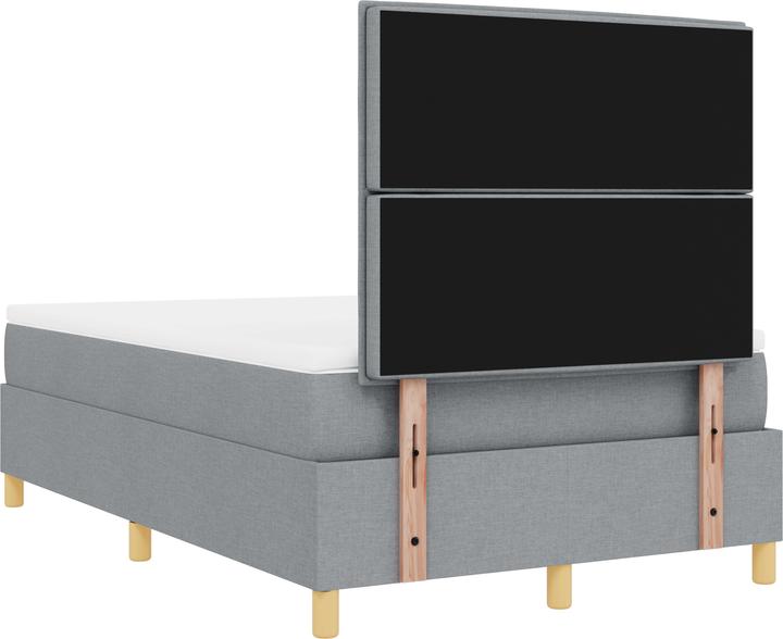Produktbild VidaXL Boxspringbett mit Matratze Hellgrau Kleines Doppelstoff (190 x 190 cm)