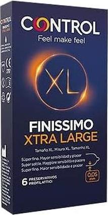 Control Finissimo Xtra Large» 6 ultradünne XXL-Kondome für super sensitiven Safer Sex (6 Stk.)