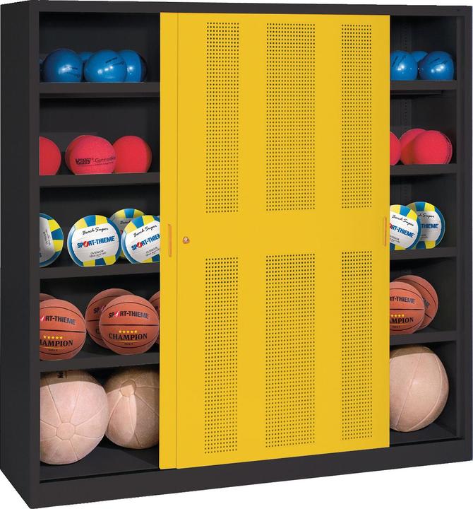 Actual product image C+P Ball cabinet (HxWxD: 195x120x50 cm, with perforated sliding doors, type 4)