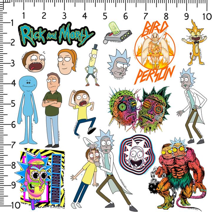 Actual product image Rick And Morty Deluxe Stickers (Pack of 100)