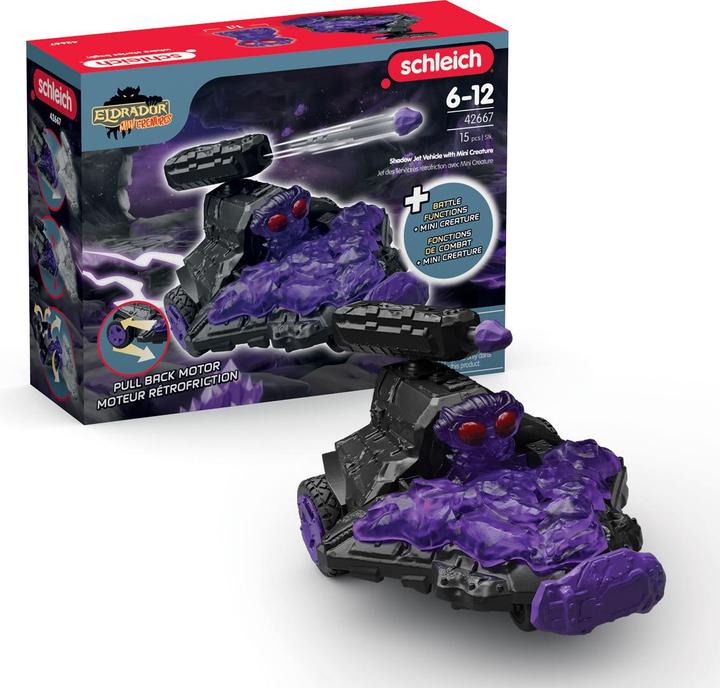 Actual product image Schleich Shadow jet vehicle with Mini Cretaure