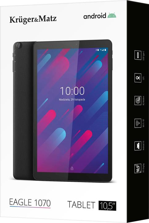 Actual product image Krüger&Matz Kruger & Matz EAGLE 1070 tablet (4G, 10.50", 128 GB, Black)