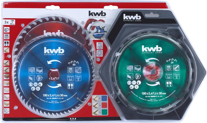 Produktbild kwb 586995 Kreissägeblatt-Set 190 x 30 mm 1 St.