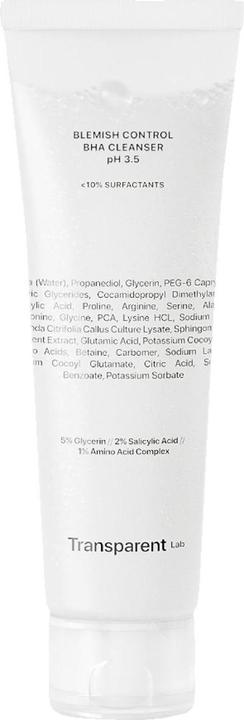 Image du produit Transparent Lab Blemish Control BHA Cleanser pH 3,5 (Chiffons de nettoyage, 150 ml)