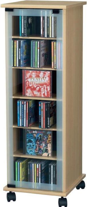 Immagine prodotto VCM Scaffale porta CD DVD in legno di Valenza con porta in vetro girevole (31 x 35 x 98 cm)