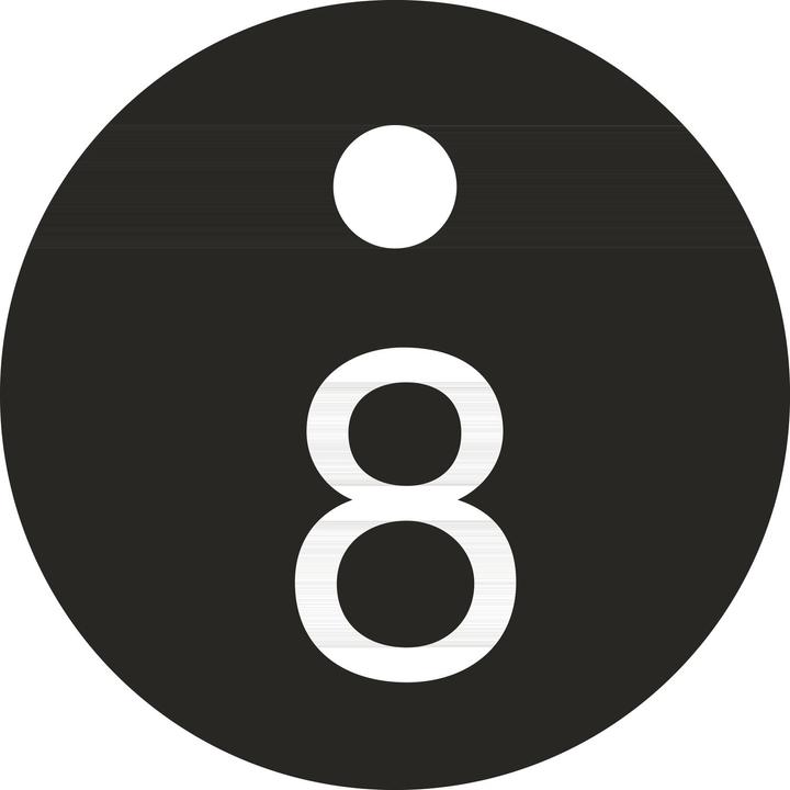 Reiher Schlüsselnummer - ø 25, Nummer 8, Aluminium schwarz eloxiert