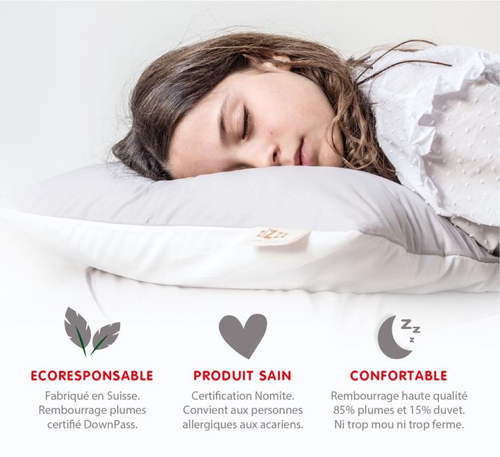 Image du produit Zizzz Oreiller en duvet d'oie premium (60 x 90 cm)