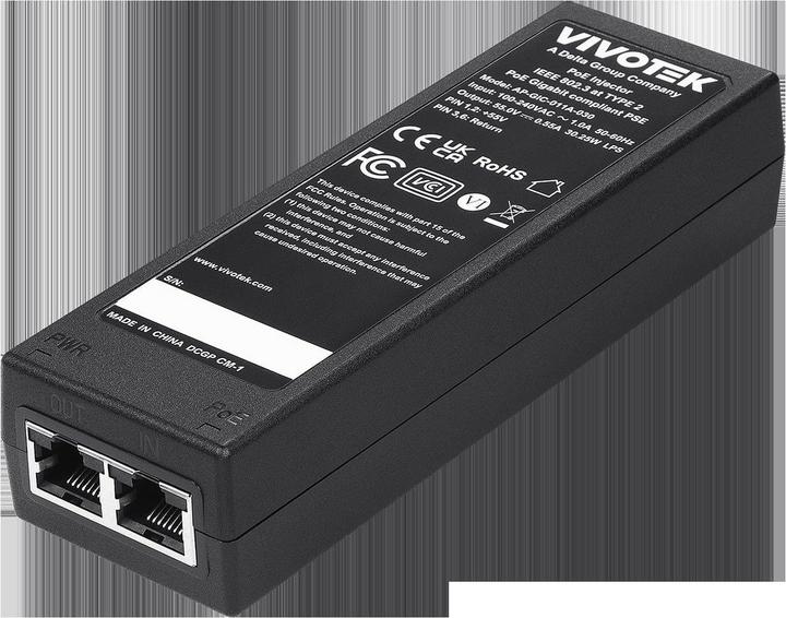 Produktbild Vivotek AP-GIC-011A-030 Indoor Gigabit PoE Injektor, 30W (802.3af (PoE), 802.3at (PoE+), 30 W)