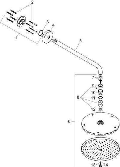 Actual product image hansgrohe Overhead shower RAINDANCE S 240 1jet P (1 Beam types, 18 l/min)