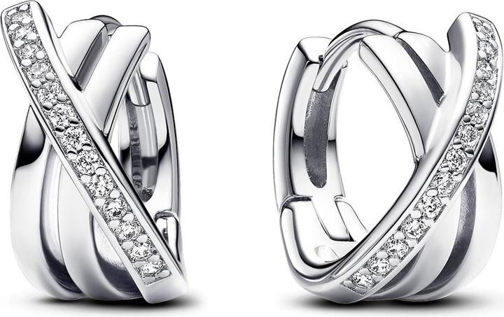 Pandora Creolen Crossover Pavé (Sterling Silber 925)