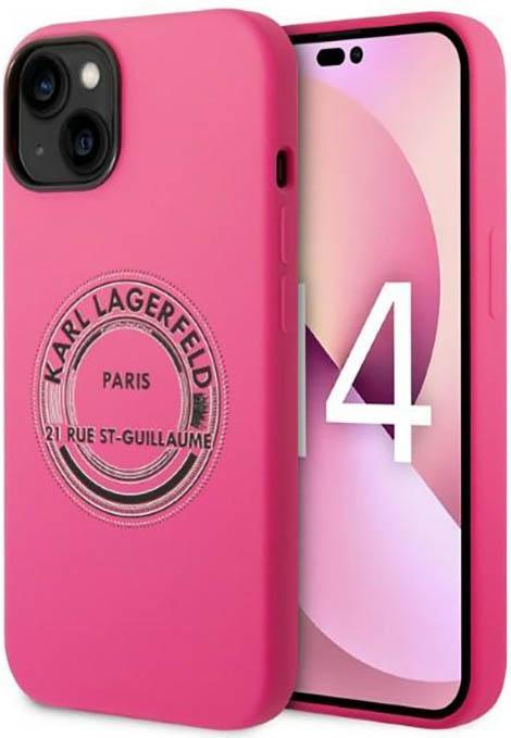 Produktbild Karl Lagerfeld Hard Cover Round Logo Bicolor Pink, f??r iPhone 14 Plus, KLHCP14MSRSGRCF (Apple iPhone 14 Plus)